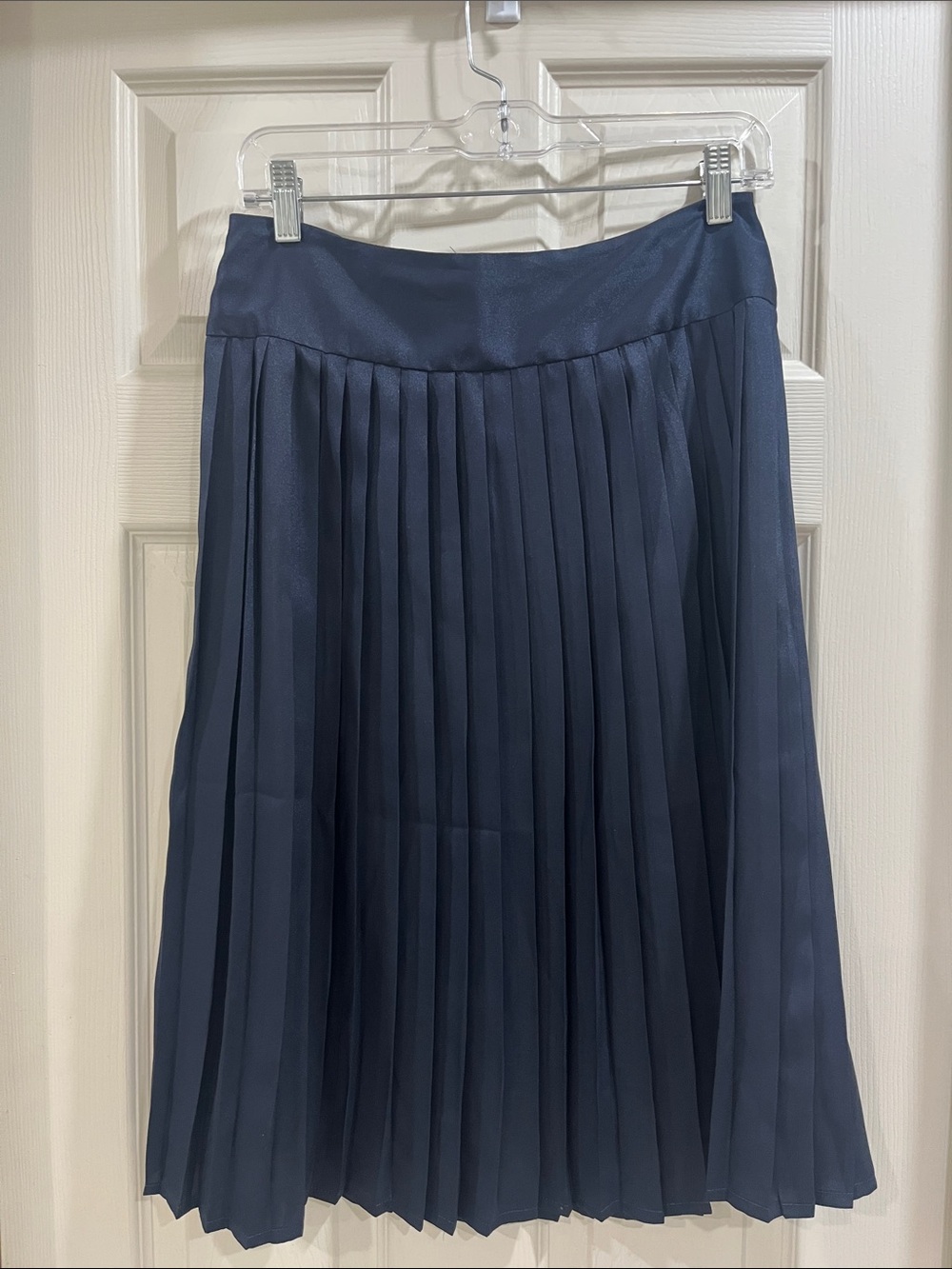 Banana Republic Navy silk pleated skirt
